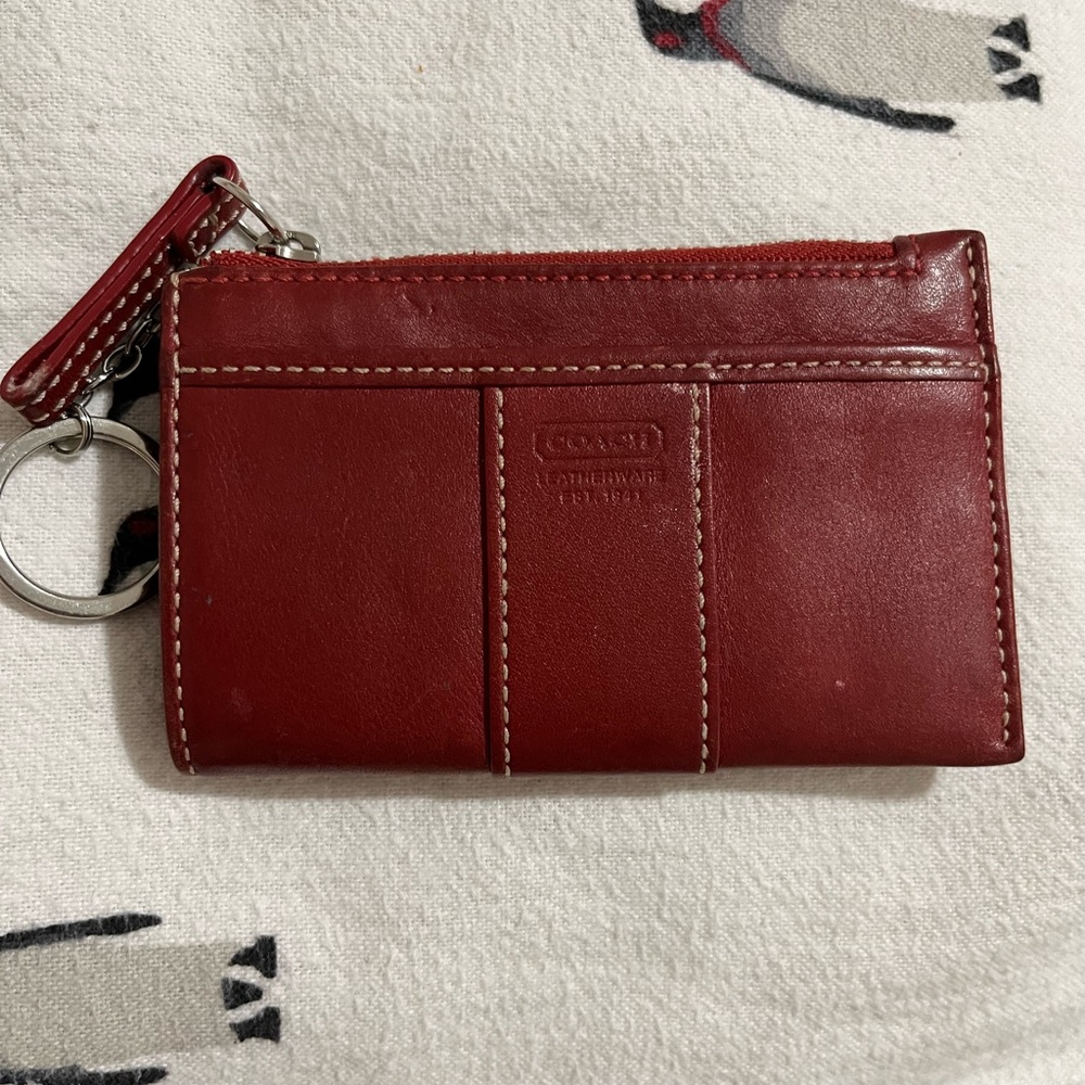 Coach Cherry Leather Key Pouch